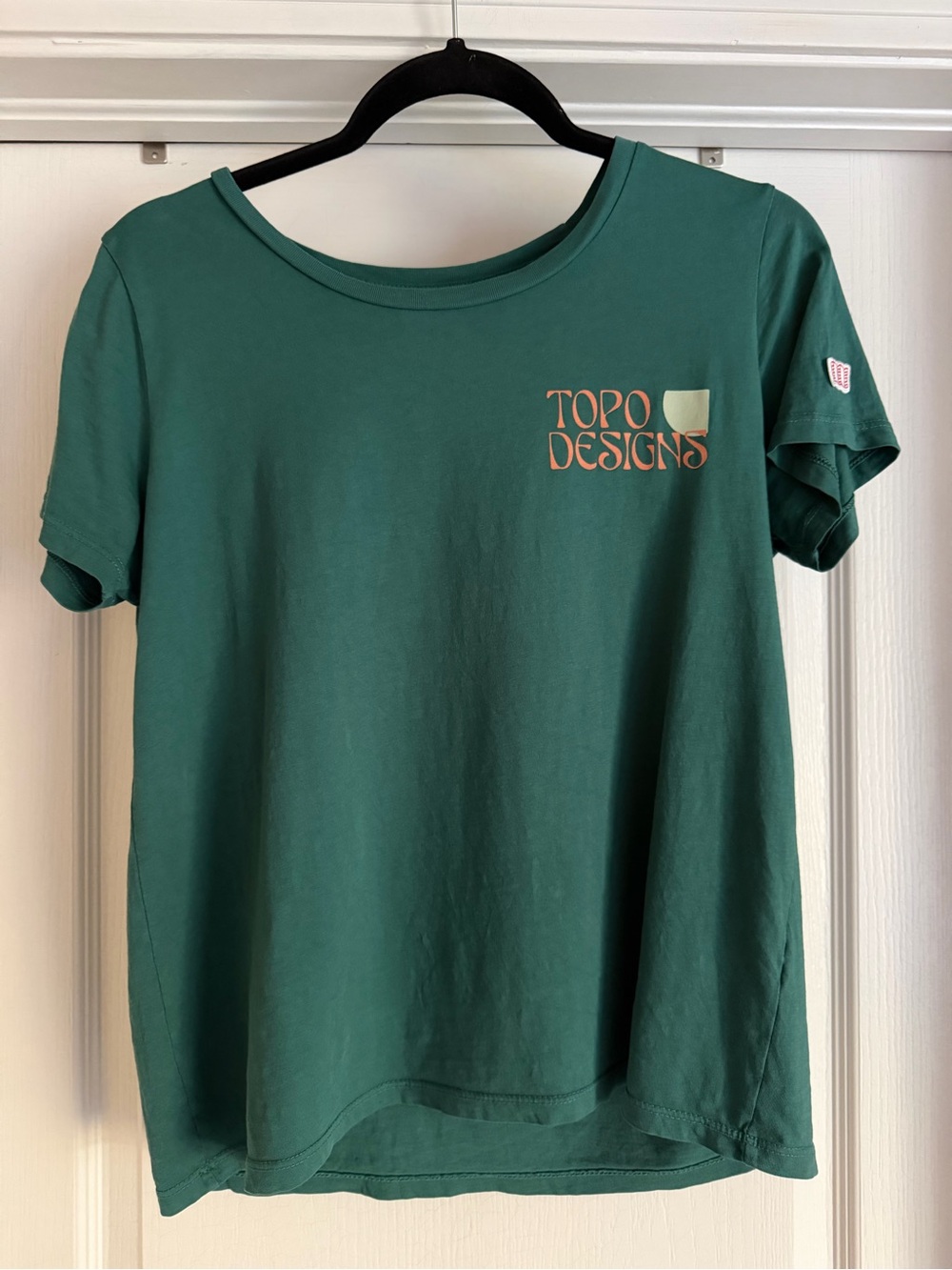 Women's Topo Designs Green Short-Sleeve Logo Tee
